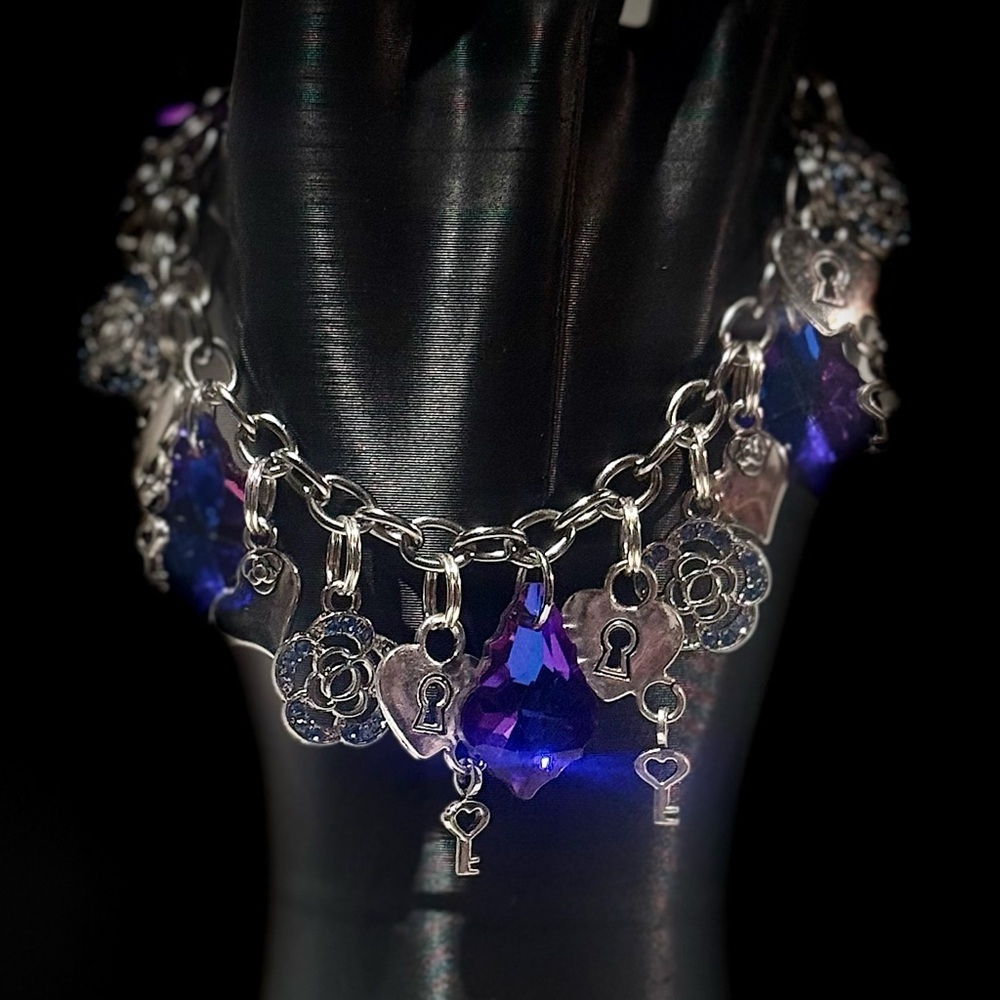 Silver and Blue Charm Bracelet